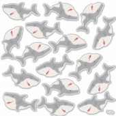 Niedlicher Hai-Köder-Cartoon-Haie-Zeichen Vinyl Aufkleber (Vorderseite)