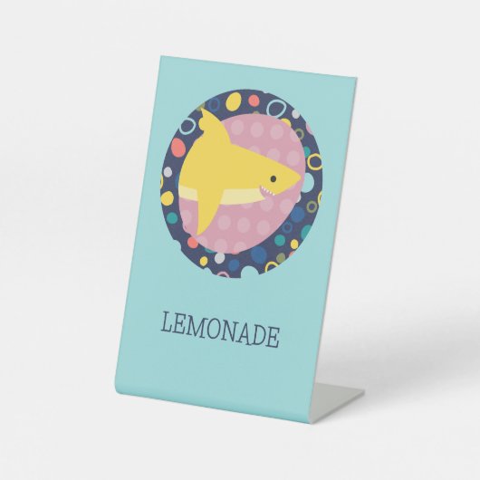 Niedlicher Hai Lemonade Sockelschild (Vorderseite)