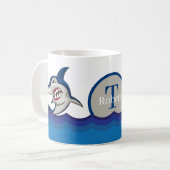 Niedlicher Hai, Monogramm hinzufügen Kaffeetasse (Vorderseite Links)