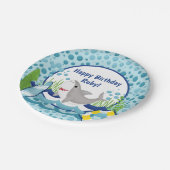 Niedlicher Hai-Ozean glücklich Geburtstag Pappteller (Schrägansicht)