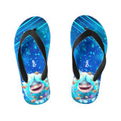 Niedlicher Hai Personalisiert Boys Kinderbadesandalen (Fußbett)
