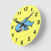 Niedlicher Hai Runde Wanduhr (Winkel)