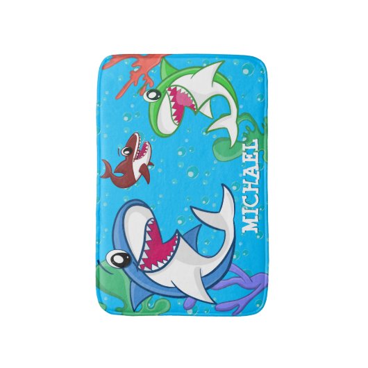 Niedlicher Hai-See-Ozean - individuelle Bezeichnun Badematte (Vorderseite Vertikal)