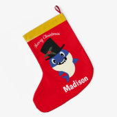 Niedlicher Hai 🦈 Spaß Fab Kids Super Ocean Großer Weihnachtsstrumpf (Rückseite (Hängend))