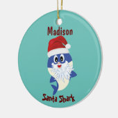 Niedlicher Hai 🦈 Super Ocean Weihnachten Keramik Ornament (Links)