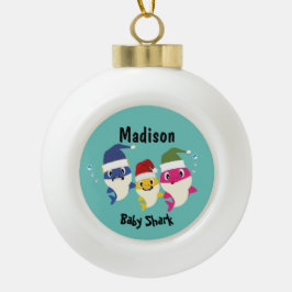Niedlicher Hai 🦈 Super Ocean Weihnachtskids Spaß Keramik Kugel-Ornament
