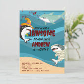 Niedlicher Hai Themenozean Halloween Geburtstagsko Einladung (Stehend Vorderseite)