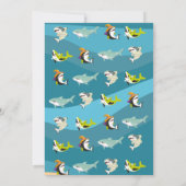 Niedlicher Hai Themenozean Halloween Geburtstagsko Einladung (Rückseite)