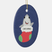 Niedlicher Hai Weihnachts-Keramik Ornament (Rechts)