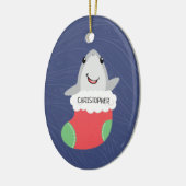 Niedlicher Hai Weihnachts-Keramik Ornament (Links)