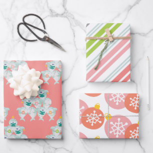 Niedlicher Hai-Weihnachtsbaum Geschenkpapier Set