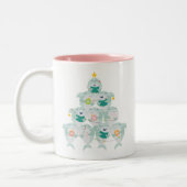 Niedlicher Hai Weihnachtsbaum mit Namen Zweifarbige Tasse (Links)