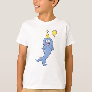 Niedlicher Haifisch mit Geburtstags-Ballon T-Shirt