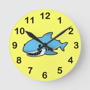 Niedlicher Haifisch Runde Wanduhr