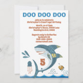 Niedlicher Haifischfisch Cartoon DIY AGE Kindergeb Einladung (Vorderseite)