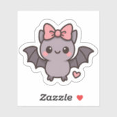 Niedlicher Halbwaschfledermaus mit rosa Bug Aufkleber (Blatt)