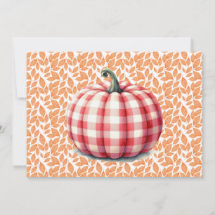 Niedlicher Hallo Herbst Karo Kürbis Einladung