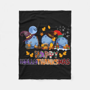 Niedlicher Hallothanksmas Bowling Halloween Ernted Fleecedecke