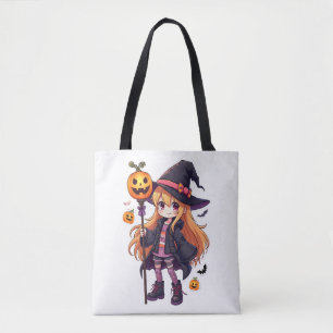 Niedlicher Halloween-Anime-Girl-Sticker Tasche