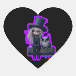 Niedlicher Halloween-Aufkleber 2024 Herz-Aufkleber