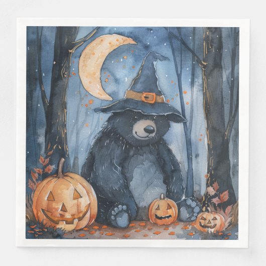 Niedlicher Halloween-Bär für Decoupage-Party Serviette (Vorderseite)