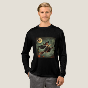 Niedlicher Halloween Black Cat 3D Cartoon Art Tri-Blend Shirt