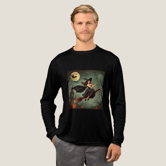 Niedlicher Halloween Black Cat 3D Cartoon Art Tri-Blend Shirt (Volle Vorderseite)