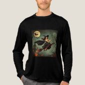Niedlicher Halloween Black Cat 3D Cartoon Art Tri-Blend Shirt (Vorderseite)