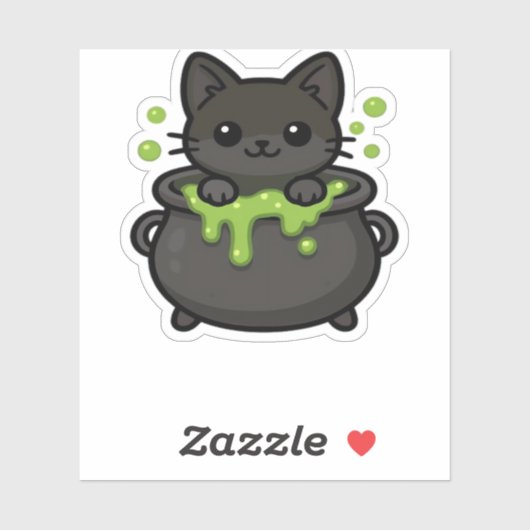 Niedlicher Halloween Black Cat Classic T - Shirt Aufkleber (Blatt)