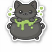 Niedlicher Halloween Black Cat Classic T - Shirt Aufkleber (Vorderseite)