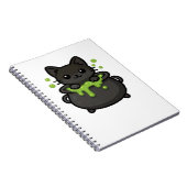 Niedlicher Halloween Black Cat Classic T - Shirt Notizblock (Rechte Seite)