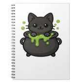 Niedlicher Halloween Black Cat Classic T - Shirt Notizblock (Vorderseite)