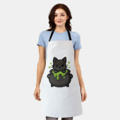 Niedlicher Halloween Black Cat Classic T - Shirt Schürze (Getragen)