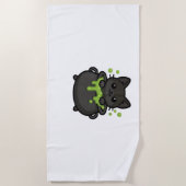 Niedlicher Halloween Black Cat Classic T - Shirt Strandtuch (Vorderseite)