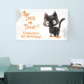 Niedlicher Halloween Black Cat Trick oder Heilgebu Banner (Messeveranstaltung)