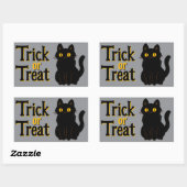 Niedlicher Halloween Black Cat Trick oder Treat Rechteckiger Aufkleber (Blatt)