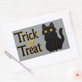 Niedlicher Halloween Black Cat Trick oder Treat Rechteckiger Aufkleber (Umschlag)