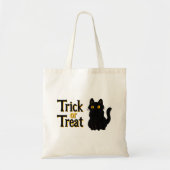 Niedlicher Halloween Black Cat Trick oder Treat Tragetasche (Vorne)