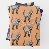 Niedlicher Halloween Black Cat Witch Hat-Pop Geschenkpapier Set (Beispiel)