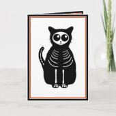 Niedlicher Halloween Cartoon Cat Skeleton Karte (Vorderseite)