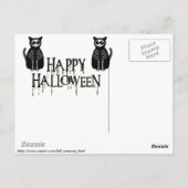 Niedlicher Halloween Cartoon Cat Skeleton Postkarte (Rückseite)