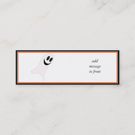 Niedlicher Halloween Cartoon Ghost Mini Visitenkarte (Vorderseite)