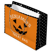Niedlicher Halloween Cartoon Pumpkin Trick oder Tr Große Geschenktüte (Vorderseite Schrägansicht)