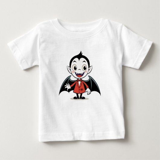 Niedlicher Halloween-Cartoon Vampir-Charakter in R Baby T-shirt (Vorderseite)