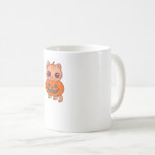 Niedlicher Halloween Cat T - Shirt - Zwei Kawaii C Kaffeetasse (VorderseiteRechts)