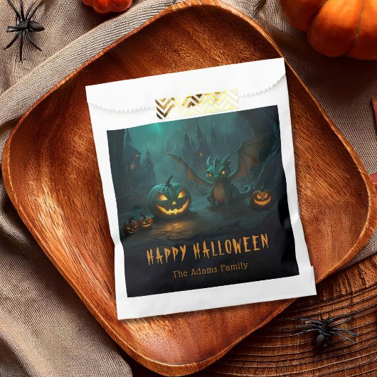 Niedlicher Halloween-Drache mit Beängstigenden Pum Geschenktütchen