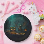 Niedlicher Halloween-Drache mit Beängstigenden Pum Pappteller (Party)