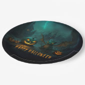 Niedlicher Halloween-Drache mit Beängstigenden Pum Pappteller (Schrägansicht)