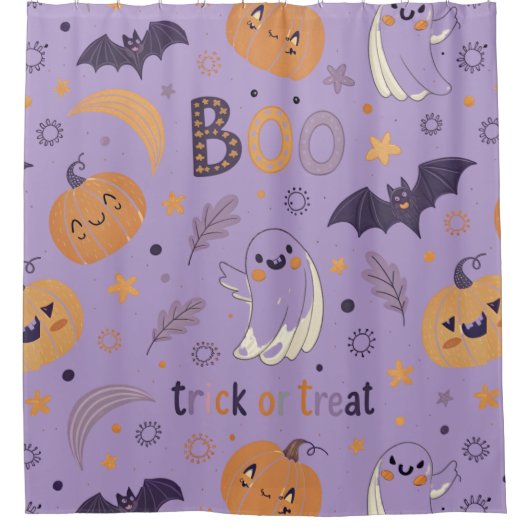 "Niedlicher Halloween-Duschvorhang - Geister, Pump Duschvorhang (Vorderseite)