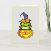 Niedlicher Halloween Frosch Einladung (Vorderseite)